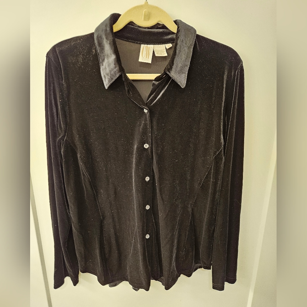 Vintage - Velvet Clifford & Wills Blouse - Black - NWOT - Size XL